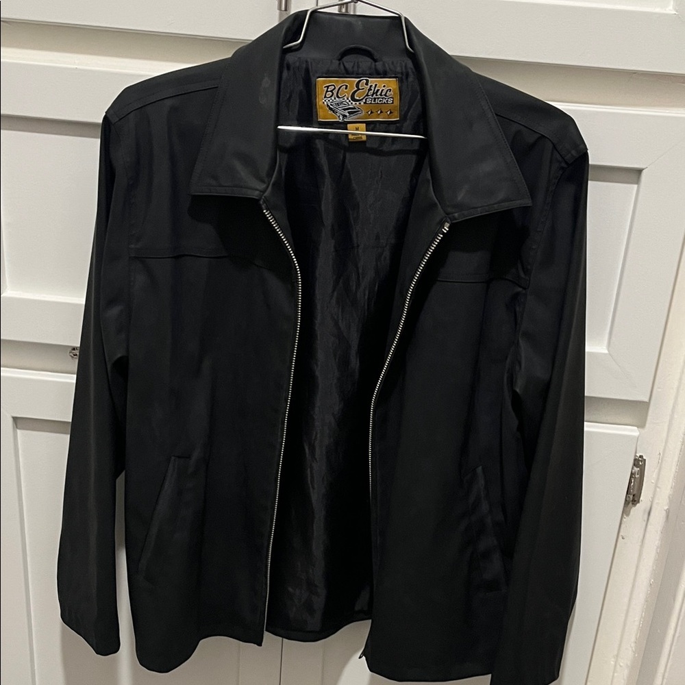 BC Ethic Men's Black Lightweight Jacket vintage a few stains .